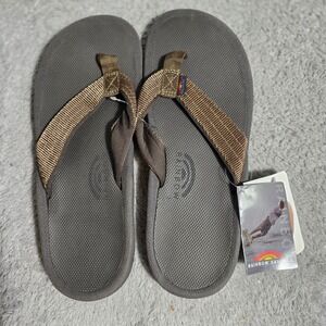 Rainbow Sandals Mariner Dark Brown Mens Flip Flops Thongs Rubber Foot Bed 14 NEW